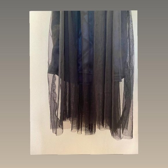 Black sheer midi dress with lining - Picture 3 of 4